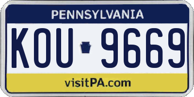 PA license plate KOU9669