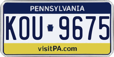 PA license plate KOU9675