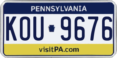 PA license plate KOU9676