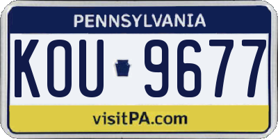 PA license plate KOU9677