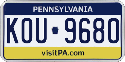 PA license plate KOU9680