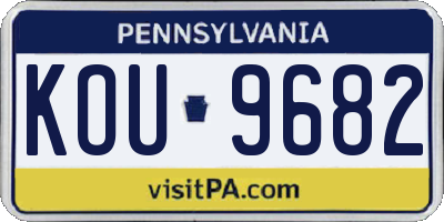 PA license plate KOU9682