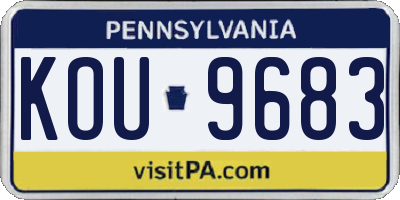PA license plate KOU9683