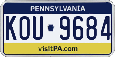 PA license plate KOU9684