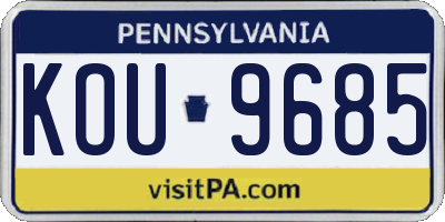 PA license plate KOU9685
