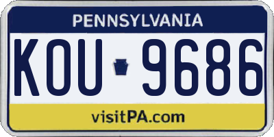 PA license plate KOU9686