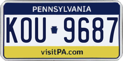 PA license plate KOU9687