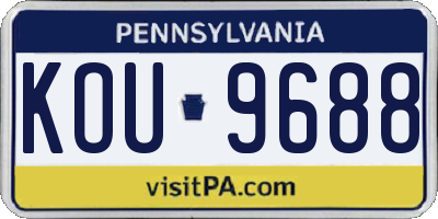 PA license plate KOU9688