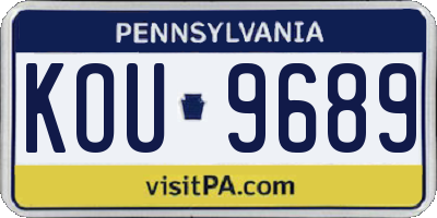 PA license plate KOU9689