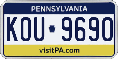 PA license plate KOU9690