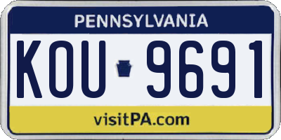PA license plate KOU9691