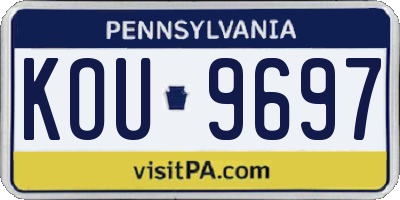 PA license plate KOU9697