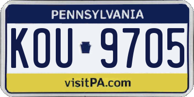 PA license plate KOU9705