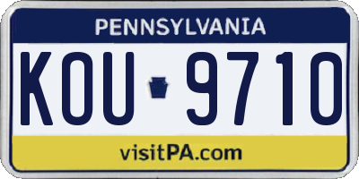 PA license plate KOU9710