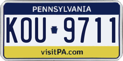 PA license plate KOU9711