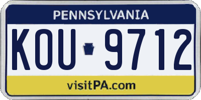 PA license plate KOU9712
