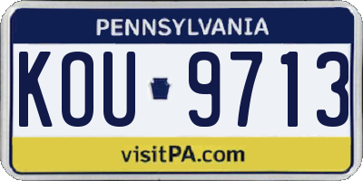 PA license plate KOU9713