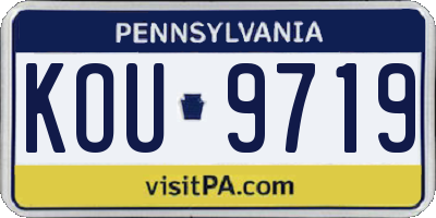 PA license plate KOU9719