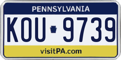 PA license plate KOU9739