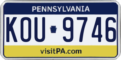 PA license plate KOU9746
