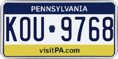 PA license plate KOU9768