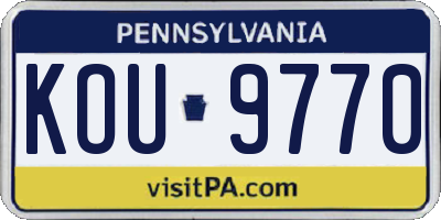 PA license plate KOU9770