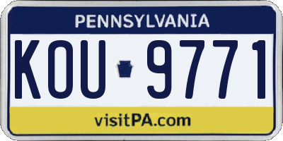 PA license plate KOU9771