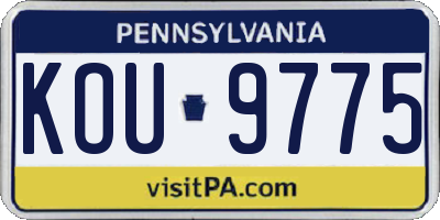 PA license plate KOU9775