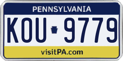 PA license plate KOU9779