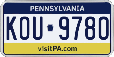 PA license plate KOU9780