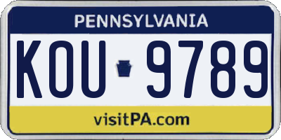 PA license plate KOU9789