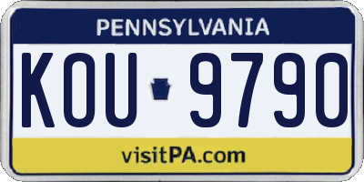 PA license plate KOU9790