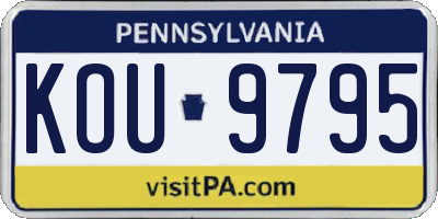 PA license plate KOU9795
