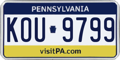 PA license plate KOU9799