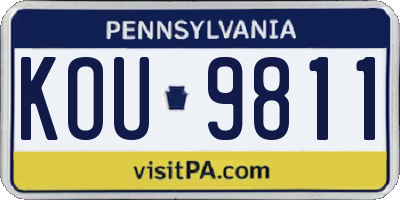 PA license plate KOU9811