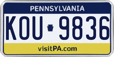 PA license plate KOU9836