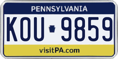 PA license plate KOU9859