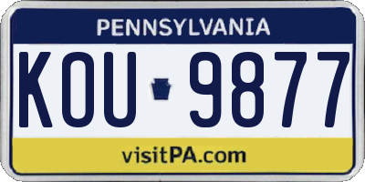 PA license plate KOU9877