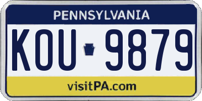 PA license plate KOU9879