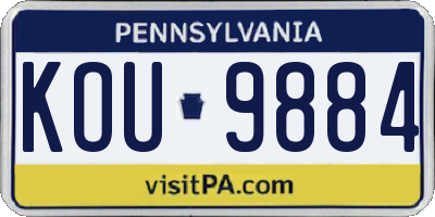PA license plate KOU9884
