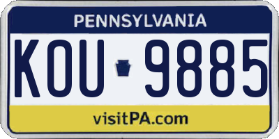 PA license plate KOU9885