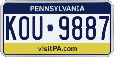 PA license plate KOU9887