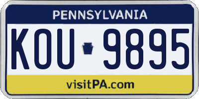 PA license plate KOU9895