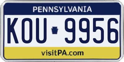 PA license plate KOU9956
