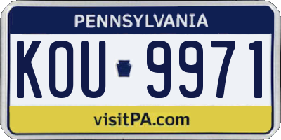 PA license plate KOU9971