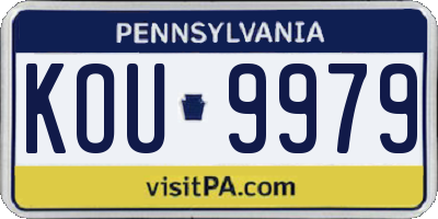 PA license plate KOU9979