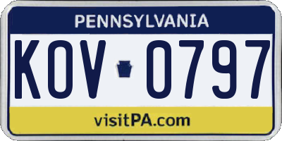 PA license plate KOV0797