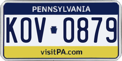 PA license plate KOV0879