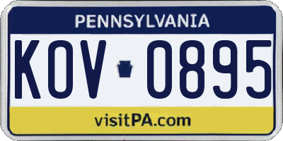 PA license plate KOV0895