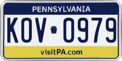 PA license plate KOV0979